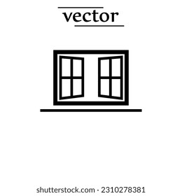 open window vector icon illustration on white background..eps