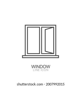 Open Window vector line icon. Editable stroke Vector sign for mobile app and web sites