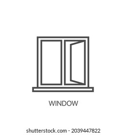 Open Window vector line icon. Vector sign for mobile app and web sites