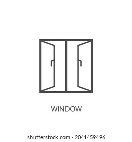 Open Window vector line icon. Vector sign for mobile app and web sites