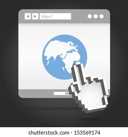 Open window of Web browser 