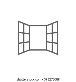 Open windows line icon.