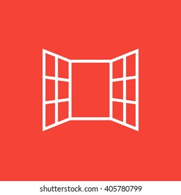 Open windows line icon.