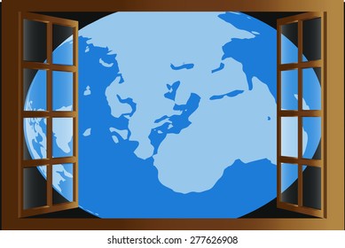 open windows see the earth outside.