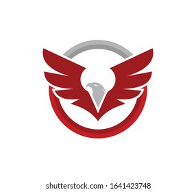 open wing eagle falcon vector logo design template