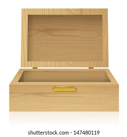 Open Wood Box. Vector Design