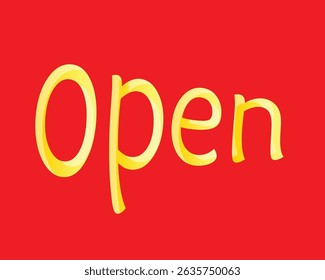 Open word on red background