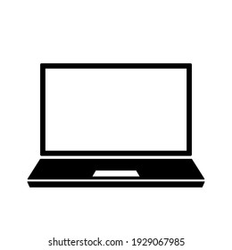 open working laptop. computer icon in flat style. vector illustration isolated on white background