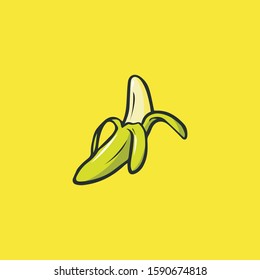 an open yellow banana logo vector illustration