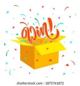 Open yellow box with colorful particles