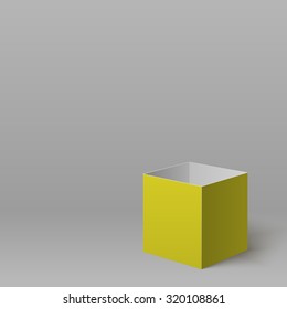 Open yellow box for your design. Vector template