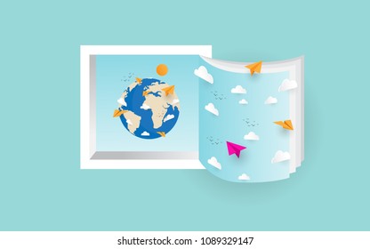 Open your book than the world will be yours EPS10