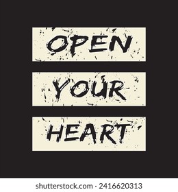 Open your heart motivational and inspirational quotes lettering typography t shirt design