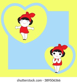 Open Up Your Heart And You Will Find The Sky Is Yours Character Paper Note illustration