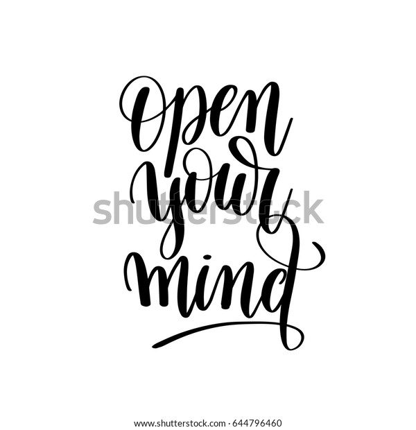 Open Your Mind Black White Motivational Stock Vector (Royalty Free ...
