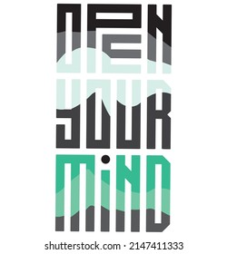 open your mind concept on white paper
