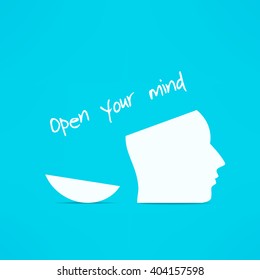 Open your mind design. Free your mind. Creative concept.
