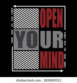 open your mind design typography vector illustration for print