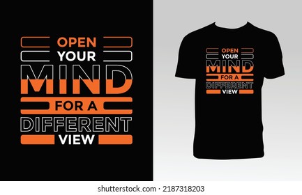 Open Your Mind For A Different View T Shirt Design. 