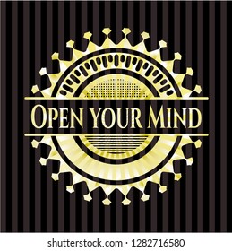 Open your Mind gold emblem or badge
