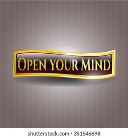 Öffnen Sie Ihr Mind-Goldemblem