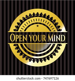 Open your Mind gold emblem or badge