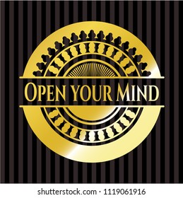 Open your Mind gold shiny emblem