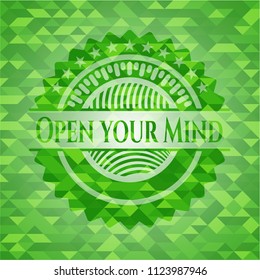 Open your Mind green mosaic emblem