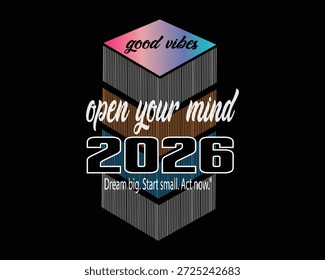 Abre tu mente Tipografía de gradiente motivacional