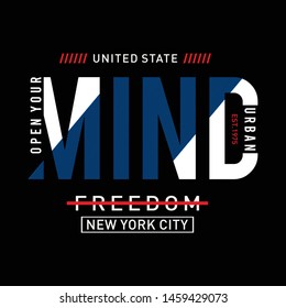 OPEN YOUR MIND - NYC typography design,vector illustration - Vector