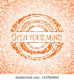 Open your Mind orange mosaic emblem