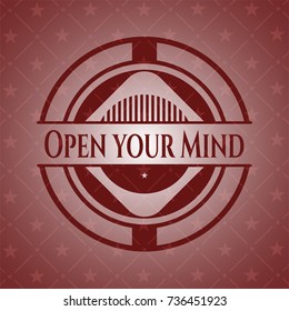 Open your Mind realistic red emblem