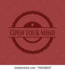Open your Mind red emblem. Retro