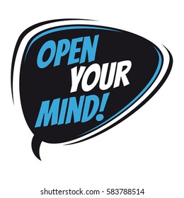 open your mind retro speech bubble