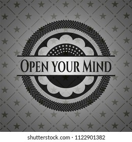 Open your Mind retro style black emblem