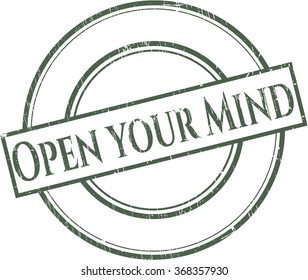 Open your Mind rubber grunge stamp