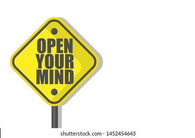 open your mind sign isolated on white background. flat design