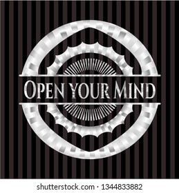 Open your Mind silvery shiny emblem