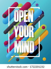 "Open Your Mind" text on colorful background
