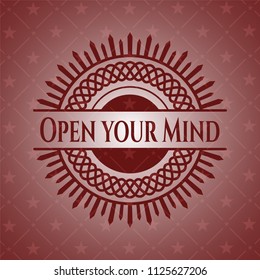 Open your Mind vintage red emblem