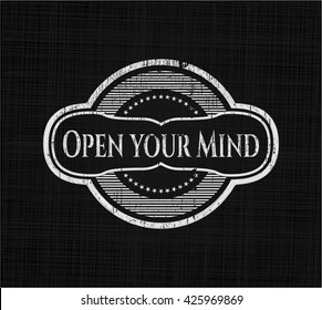 Open your Mind written on a chalkboard