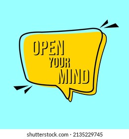 open your mind yellow banner