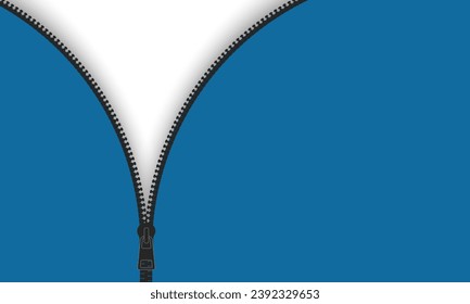 Open zipper icon. Zipper background.