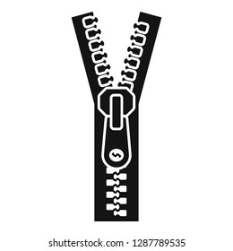 Open zipper icon. Simple illustration of open zipper vector icon for web design isolated on white background