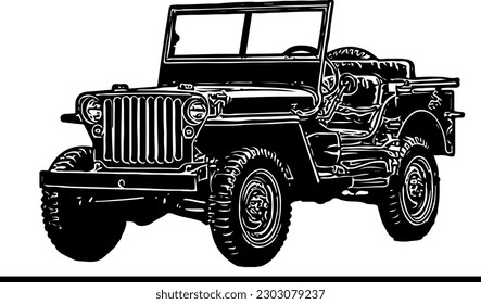 Open-Air Access Silhouette of a Jeep's Hood Laid Bare, Exploring the Engine of an Open Hooded Jeep, Jeep with a Raised Hood