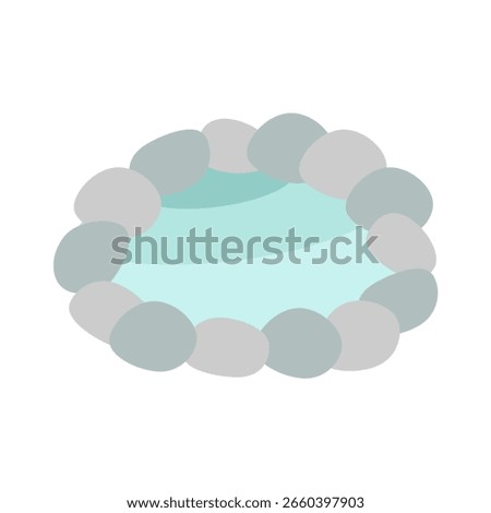 Open-air bath hot spring illustration material