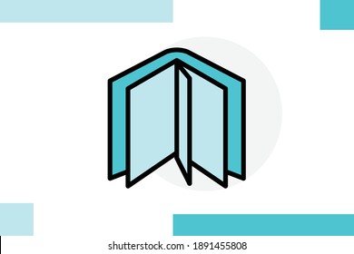 Openbook icon colored line symbol. Premium quality isolated book, magazine, study, library element in trendy style.