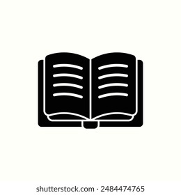 icono de openbook, icono de glifo aislado tema volver a la escuela