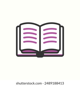 icono de openbook, icono de glifo aislado tema volver a la escuela