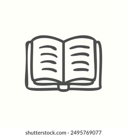 openbook icon, isolated handdrawn icon theme back to school